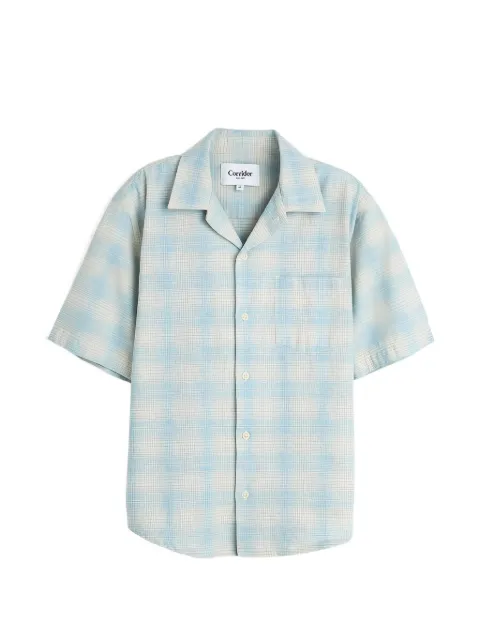Corridor plaid camp-collar shirt