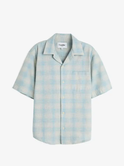 Corridor plaid camp-collar shirt