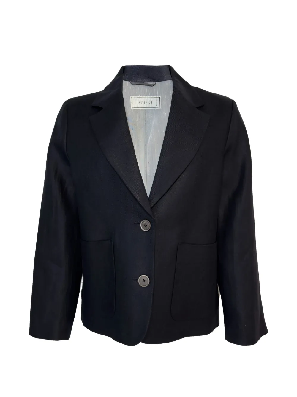 Peserico linen notched-lapel jacket - Nero