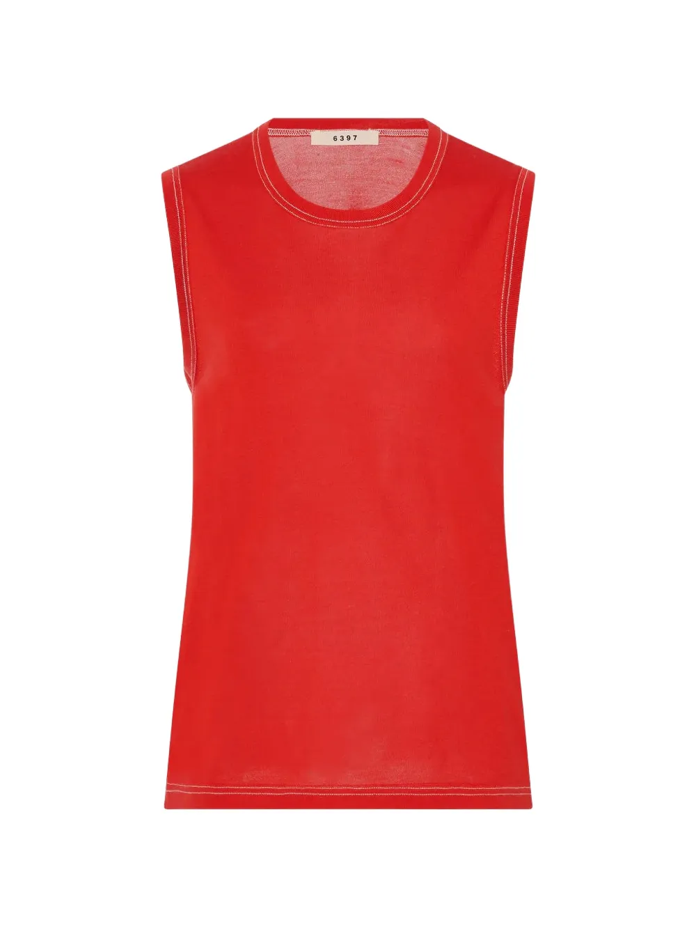 6397 Contrast crewneck top - Rosso