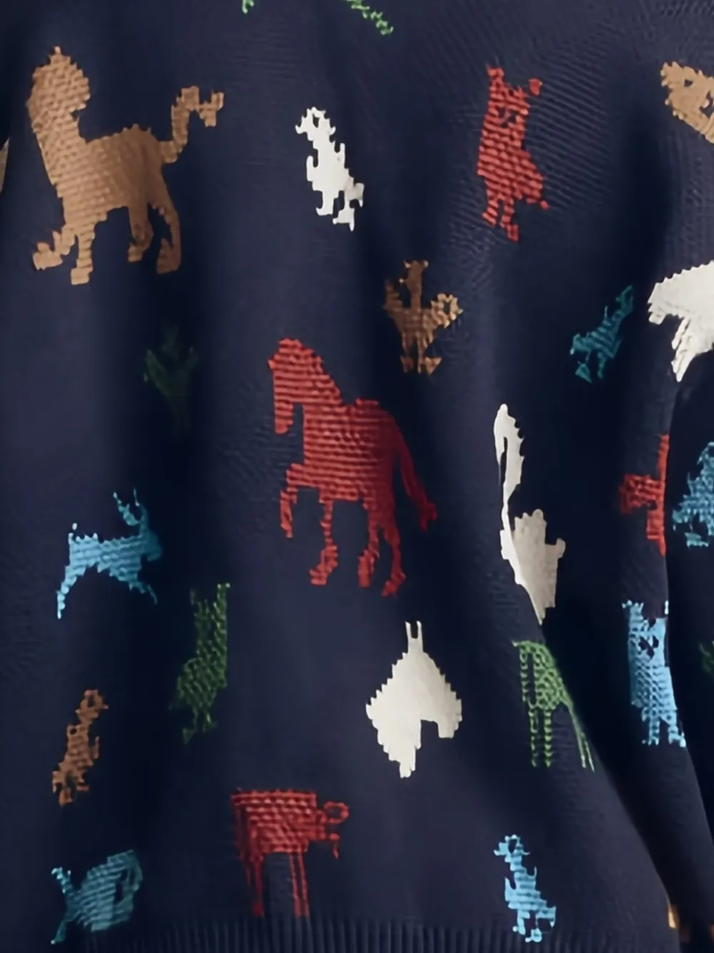 The Great. Pictograph jacquard-knit Cardigan | Blue | FARFETCH CA