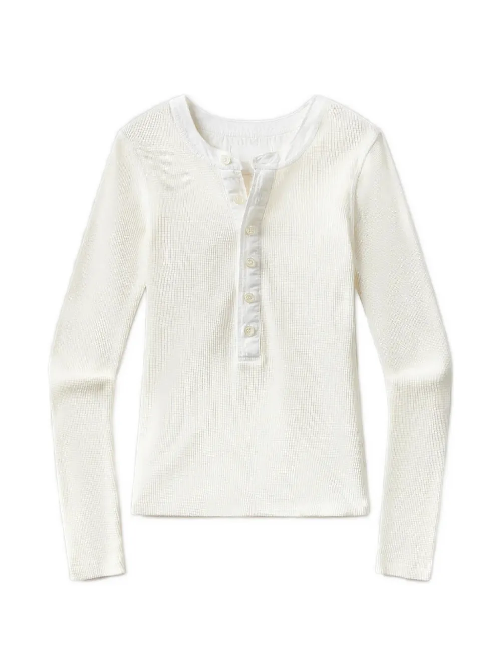 Citizens of Humanity Drea waffle-textured henley top - Bianco