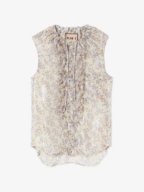 Plan C blusa con volantes y estampado floral