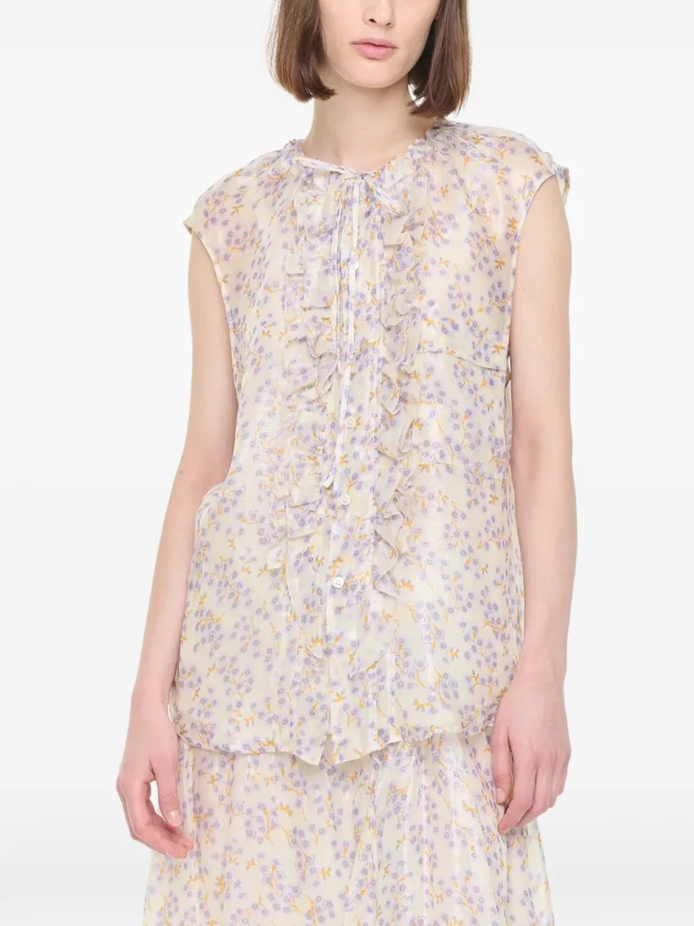  Plan C Blusa Con Estampado Floral - Neutro 
