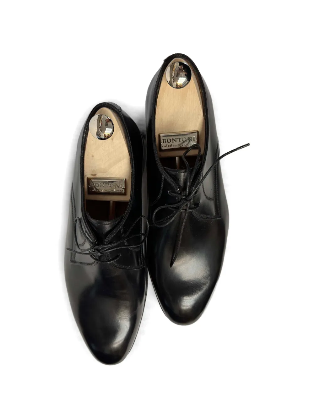 Bontoni Carnera leather derby shoes Zwart