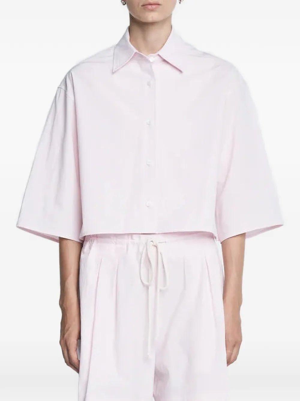 Maria McManus cropped short-sleeve shirt - Rosa