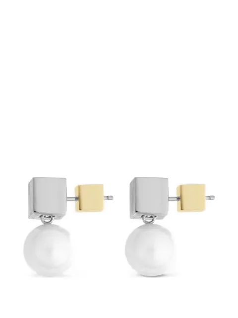 IVI pearl-drop cube earrings