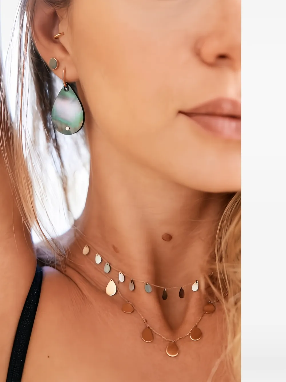 GINETTE NY Ever mother-of-pearl earrings - Pink
