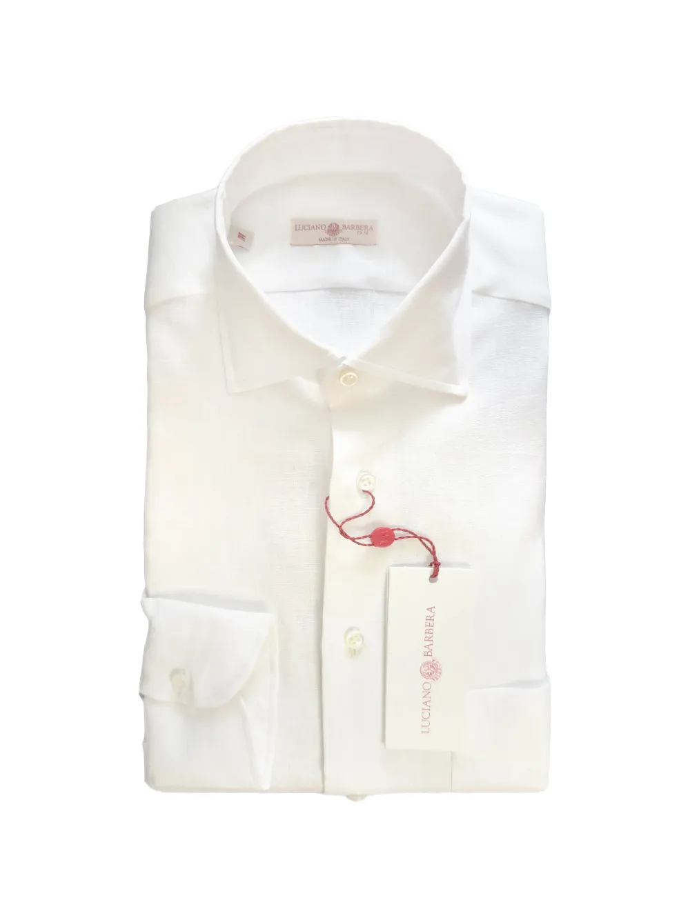Luciano Barbera point-collar linen shirt - Bianco