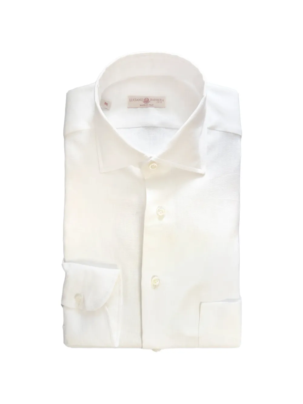 Luciano Barbera point-collar linen shirt - White