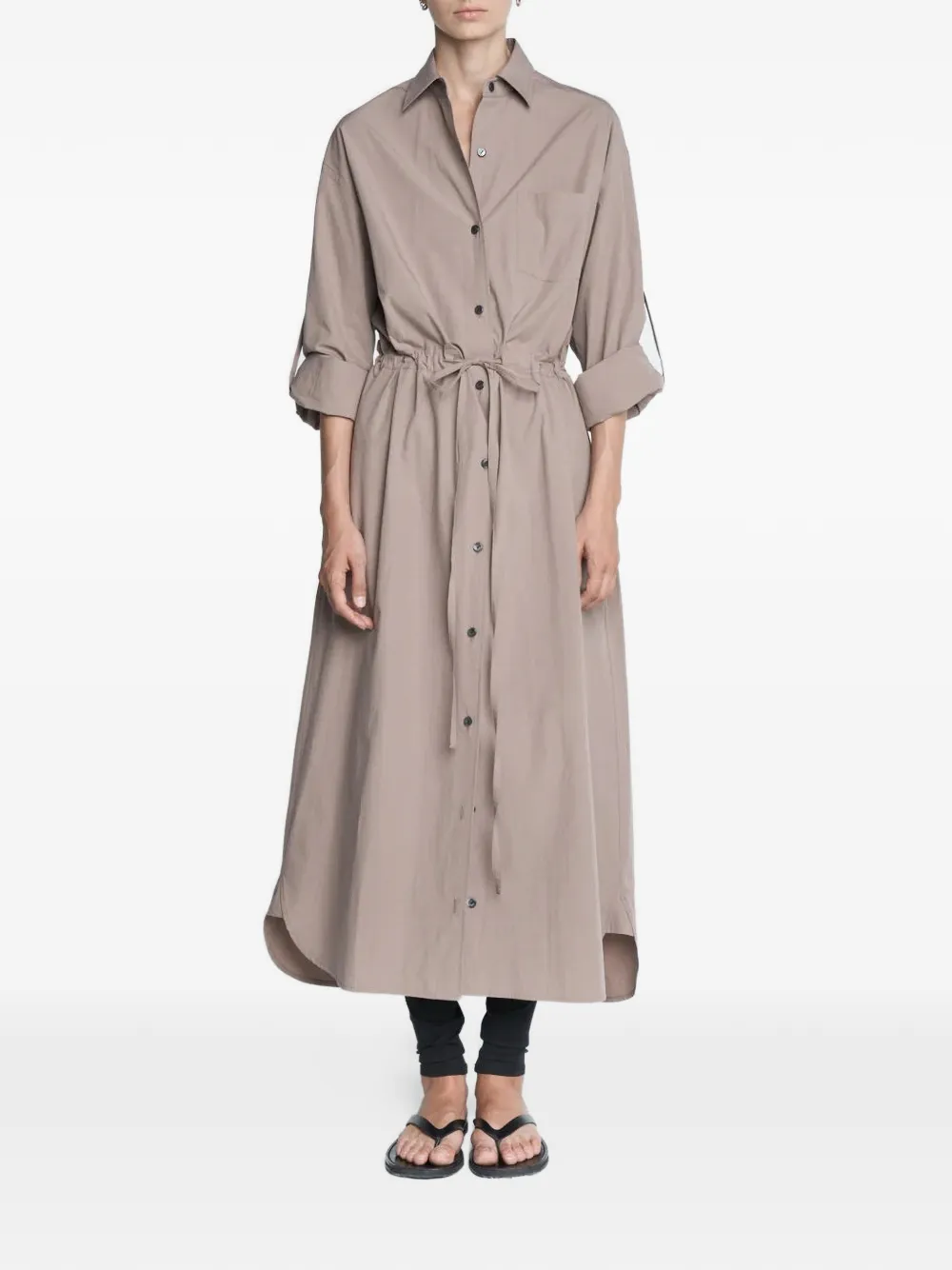 Maria McManus drawstring midi shirt dress - Toni neutri