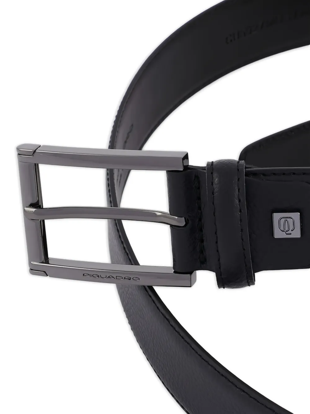 PIQUADRO Leren riem met drukknoop Zwart