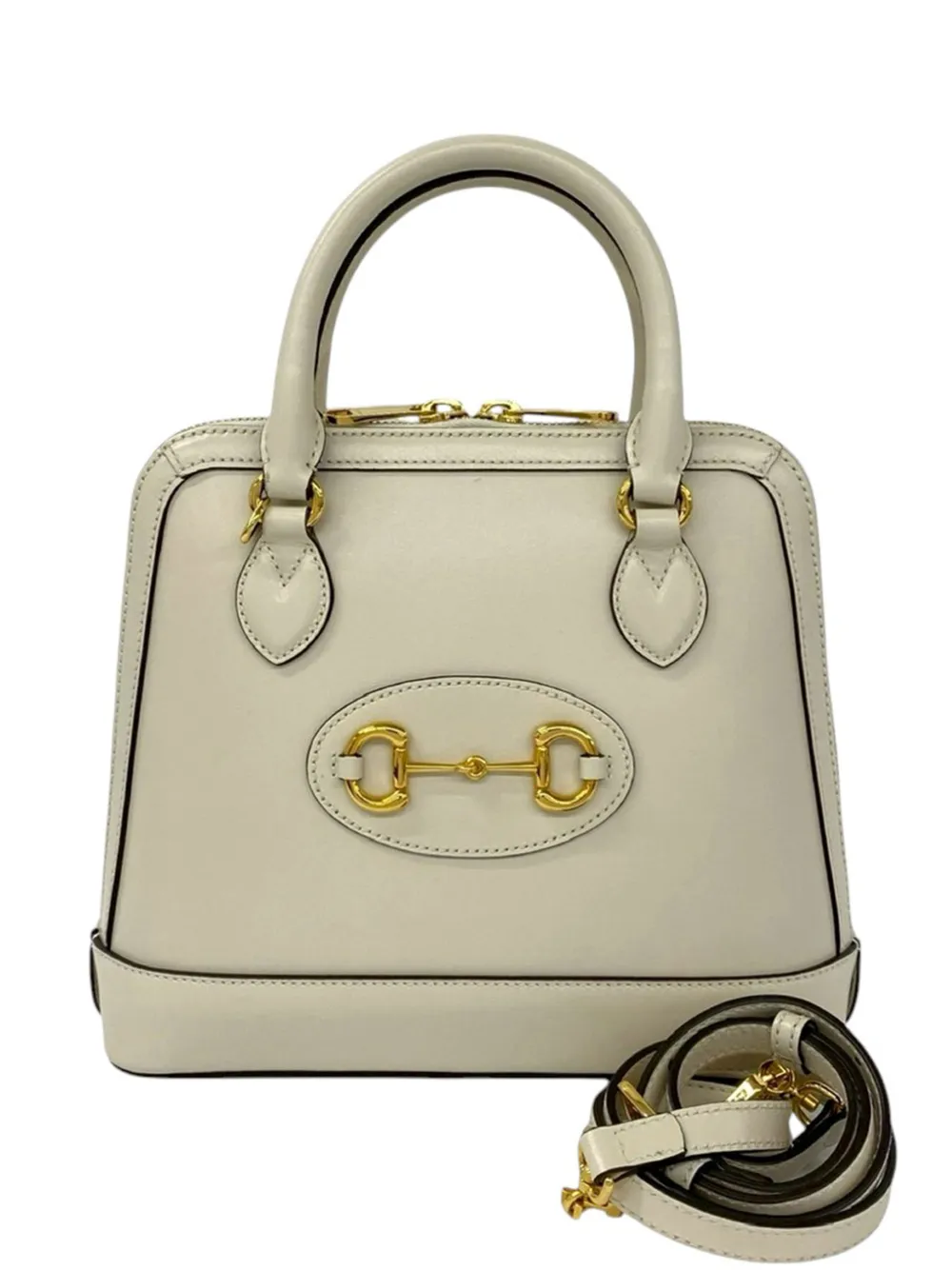 Gucci Pre-Owned 2016-2026 Small Leather Horsebit 1955 satchel - Weiß