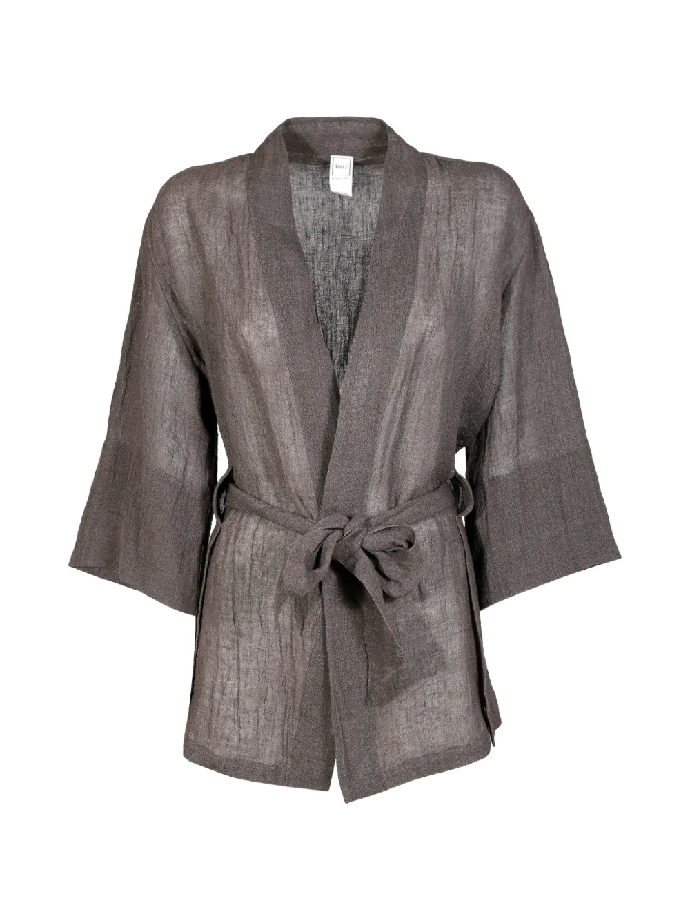 120% Lino belted kimono - Grigio