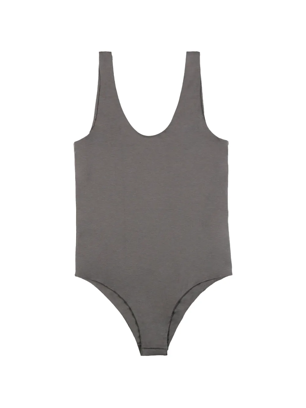 120% Lino scoop-neck sleeveless body - Grigio
