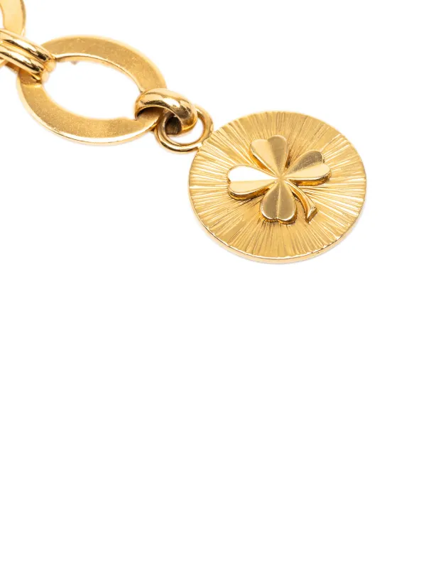 CHANEL Pre-Owned 1970-1980 Gold Plated Clover Medallion  display picture 3