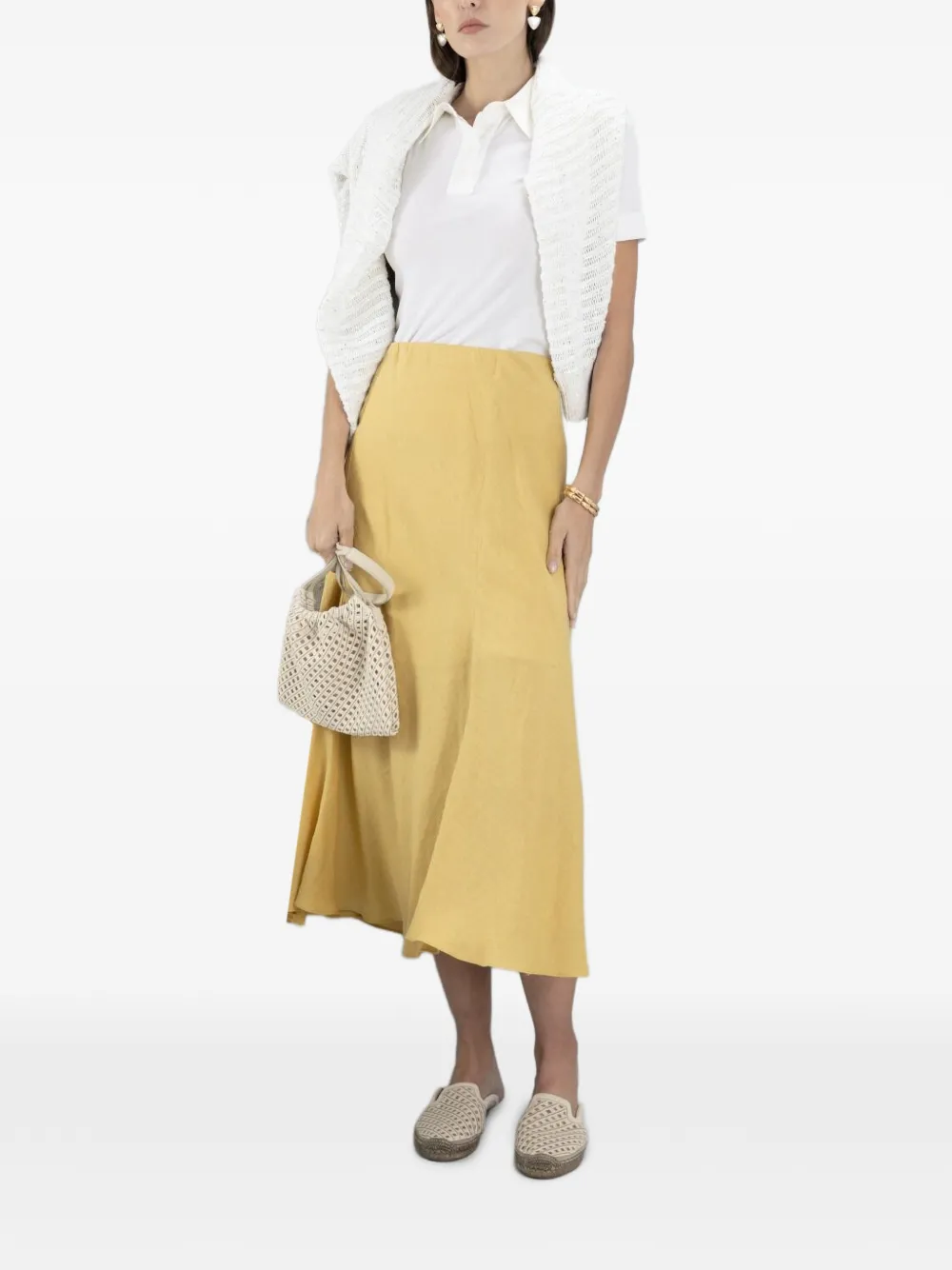 Brunello Cucinelli Flared midi-rok Geel