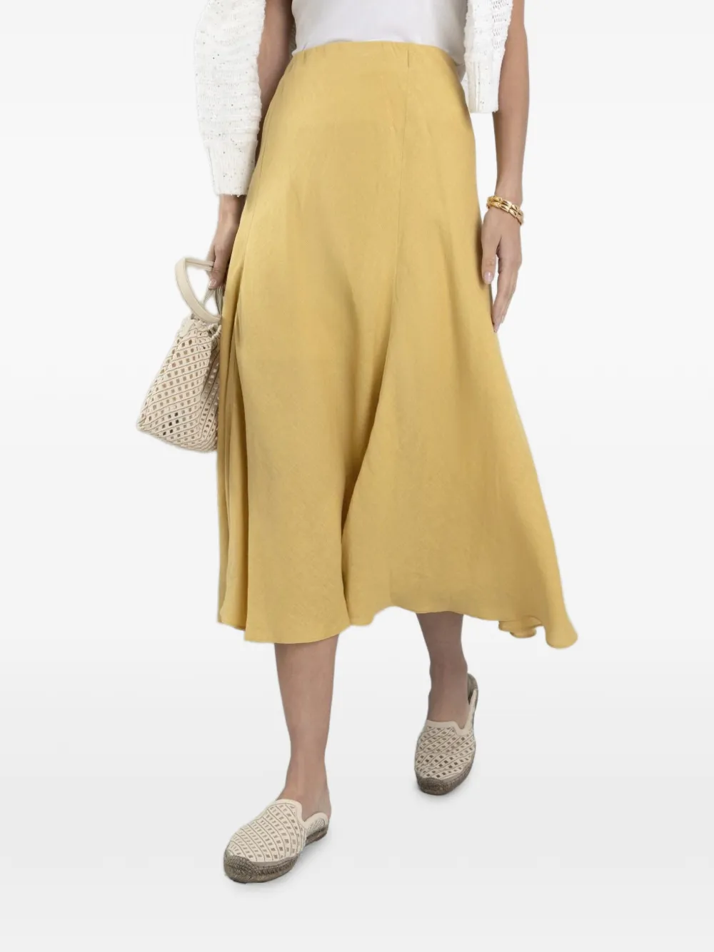 Brunello Cucinelli Flared midi-rok Geel