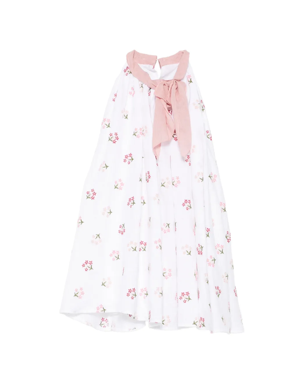 La Stupenderia floral-print bow-detail dress - Bianco