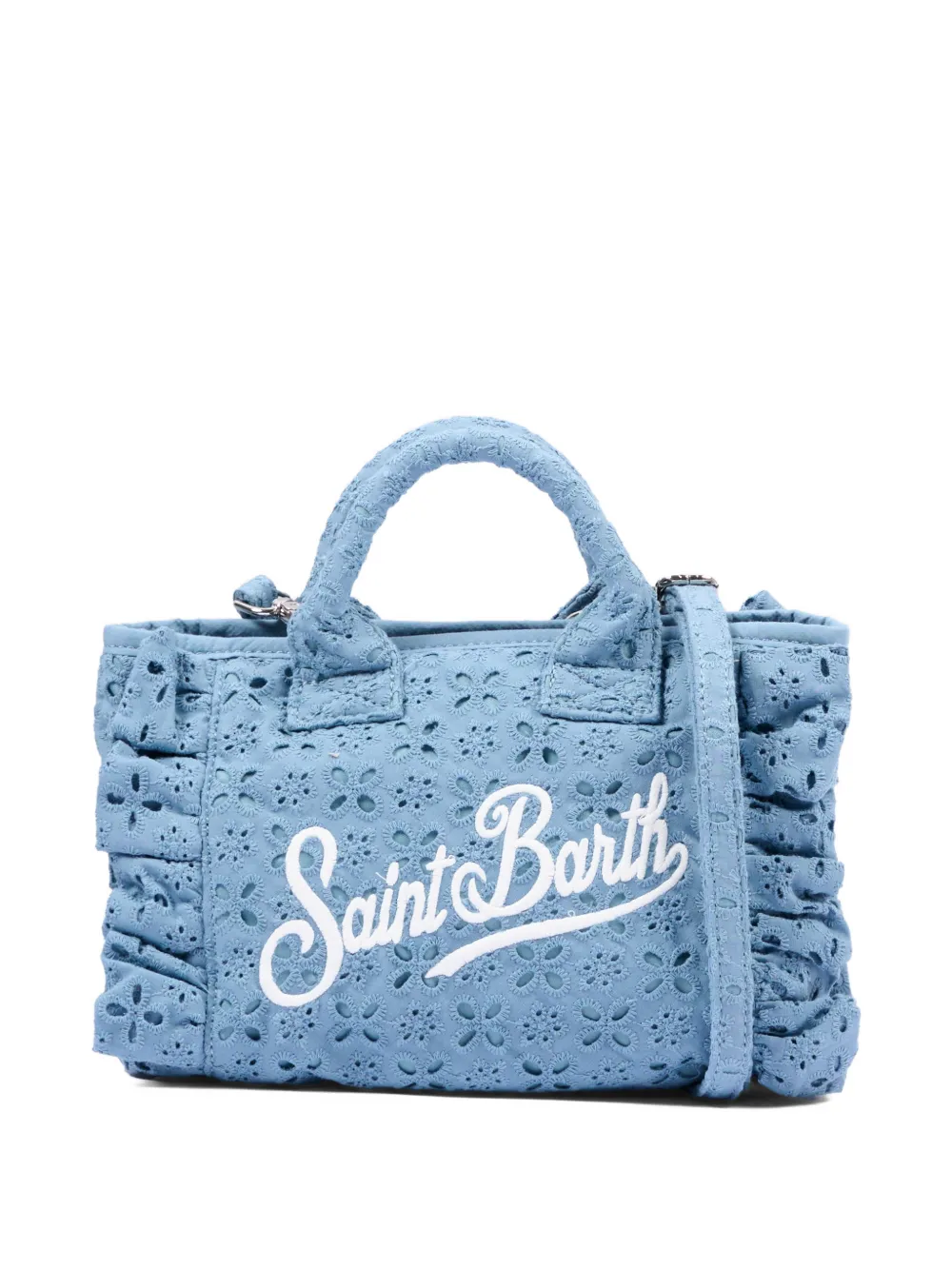 MC2 Saint Barth Kids broderie-anglaise ruffled tote bag - Blu