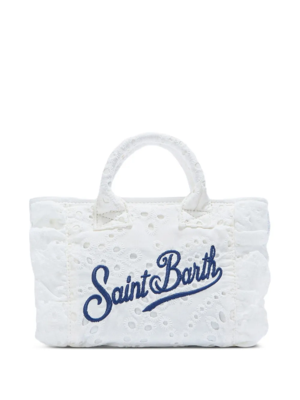 MC2 Saint Barth mini sac cabas Vanity à broderie anglaise - Blanc MC2 Saint Barth mini sac cabas Vanity à broderie anglaise - Blanc