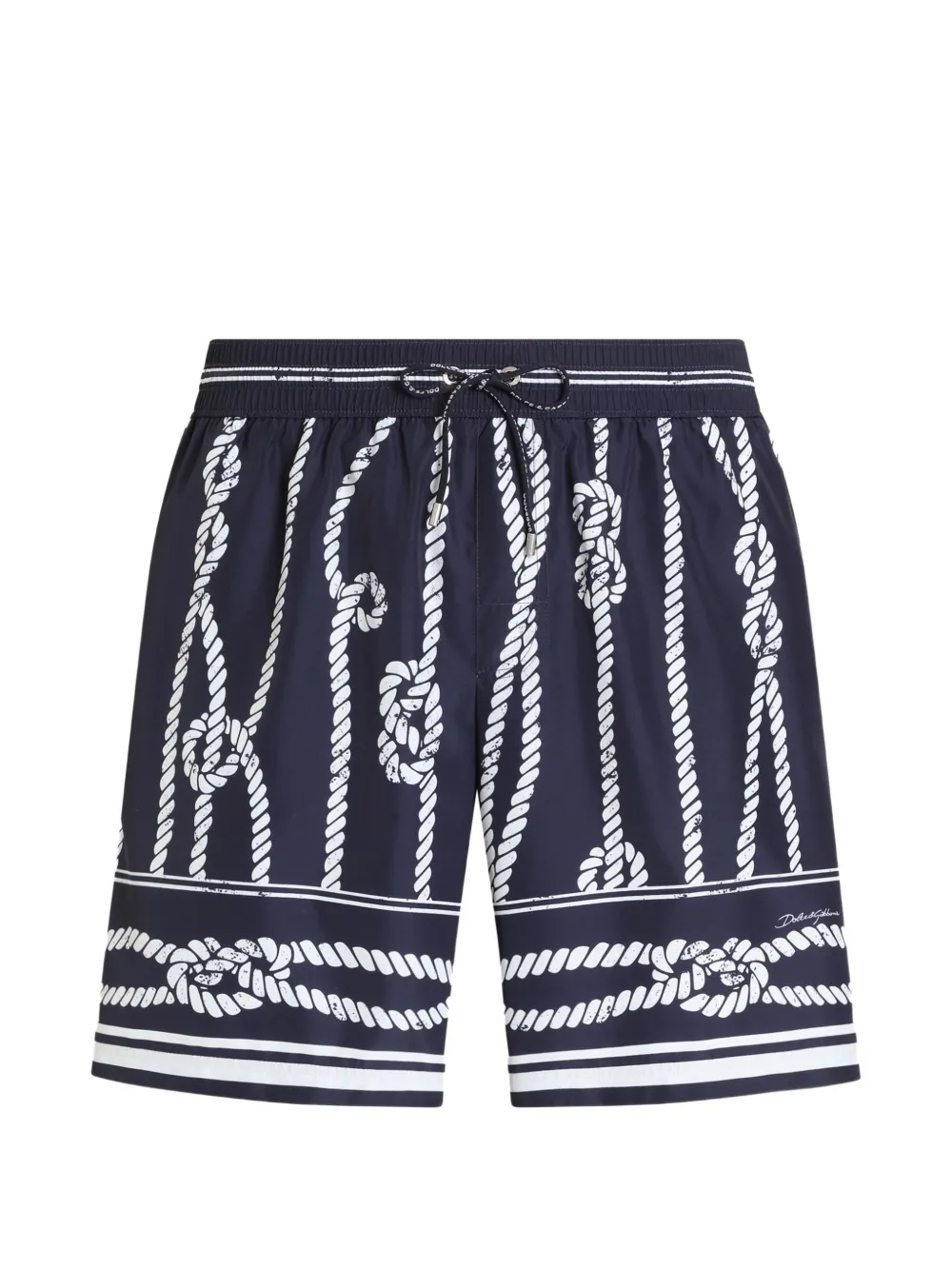 Dolce & Gabbana Costume da bagno in tela con stampa Marina - Blu