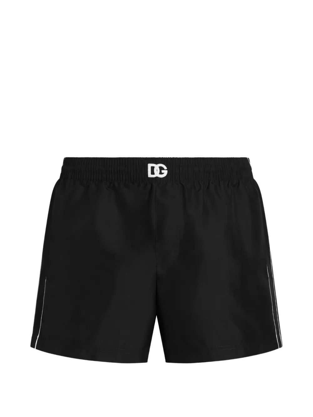Dolce & Gabbana logo-embroidered swim shorts - Nero