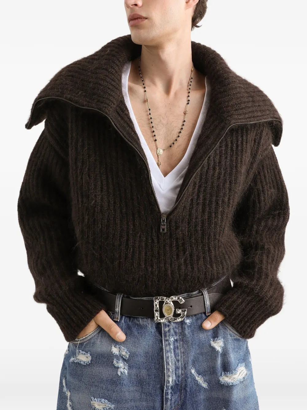 Dolce & Gabbana Trui van wolblend Bruin