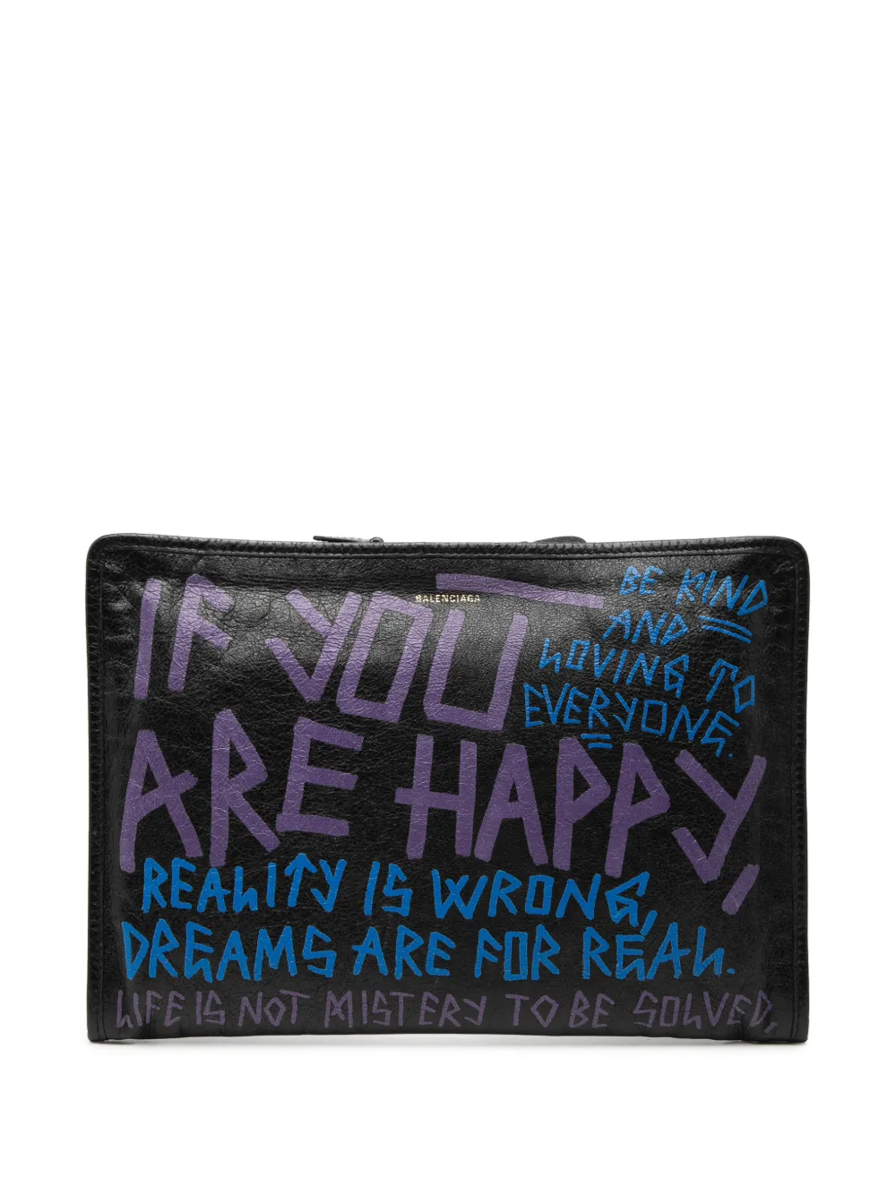 Balenciaga Pre-Owned 2000-2026 Lambskin Graffiti Bazar clutch bag - Nero