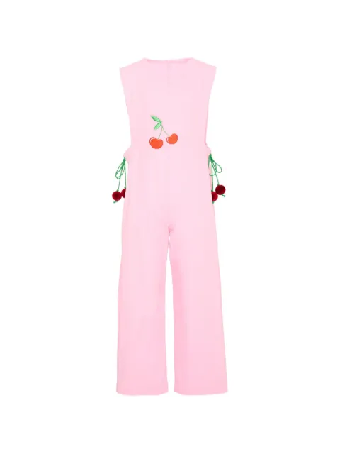 Pangolini Kids cherry-embroidered jumpsuit