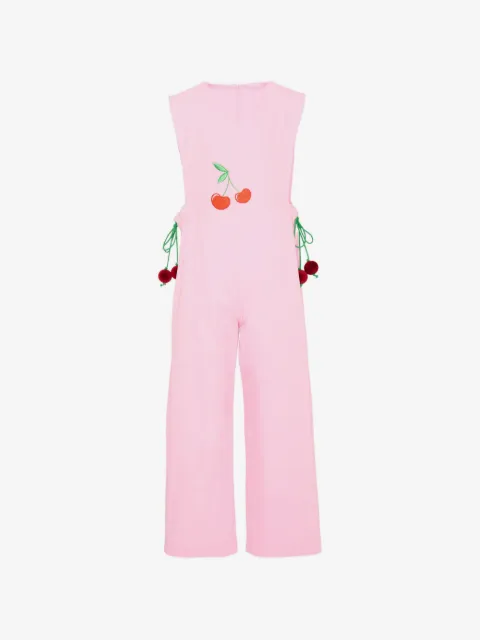 Pangolini Kids cherry-embroidered jumpsuit