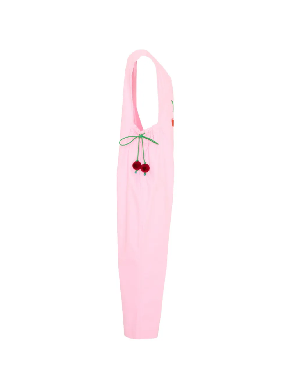Pangolini Kids Jumpsuit met geborduurde kers Roze