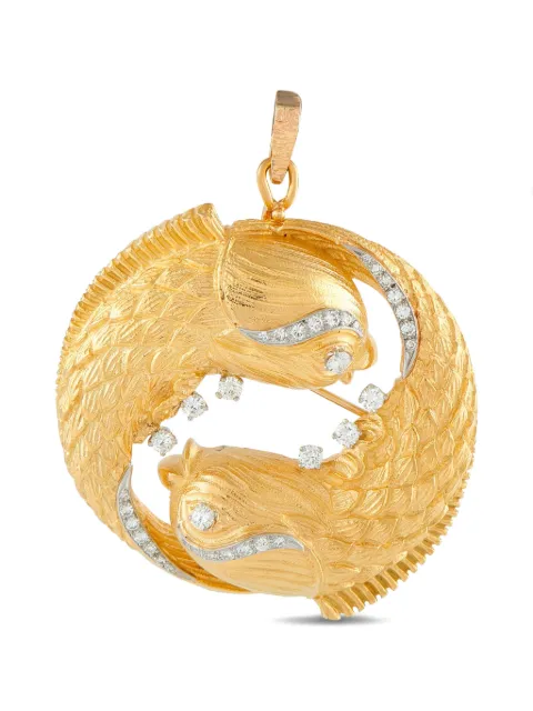 David Webb Fish diamond pendant brooch