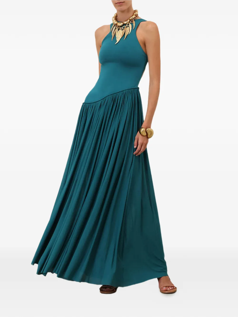 ZIMMERMANN Luna asymmetrische jurk met plooien Blauw