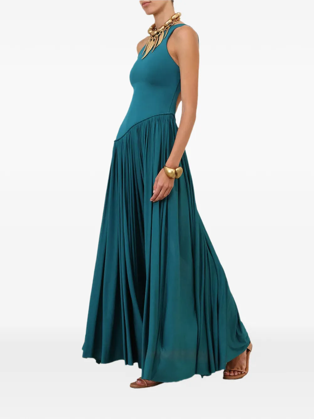 ZIMMERMANN Luna asymmetrische jurk met plooien Blauw