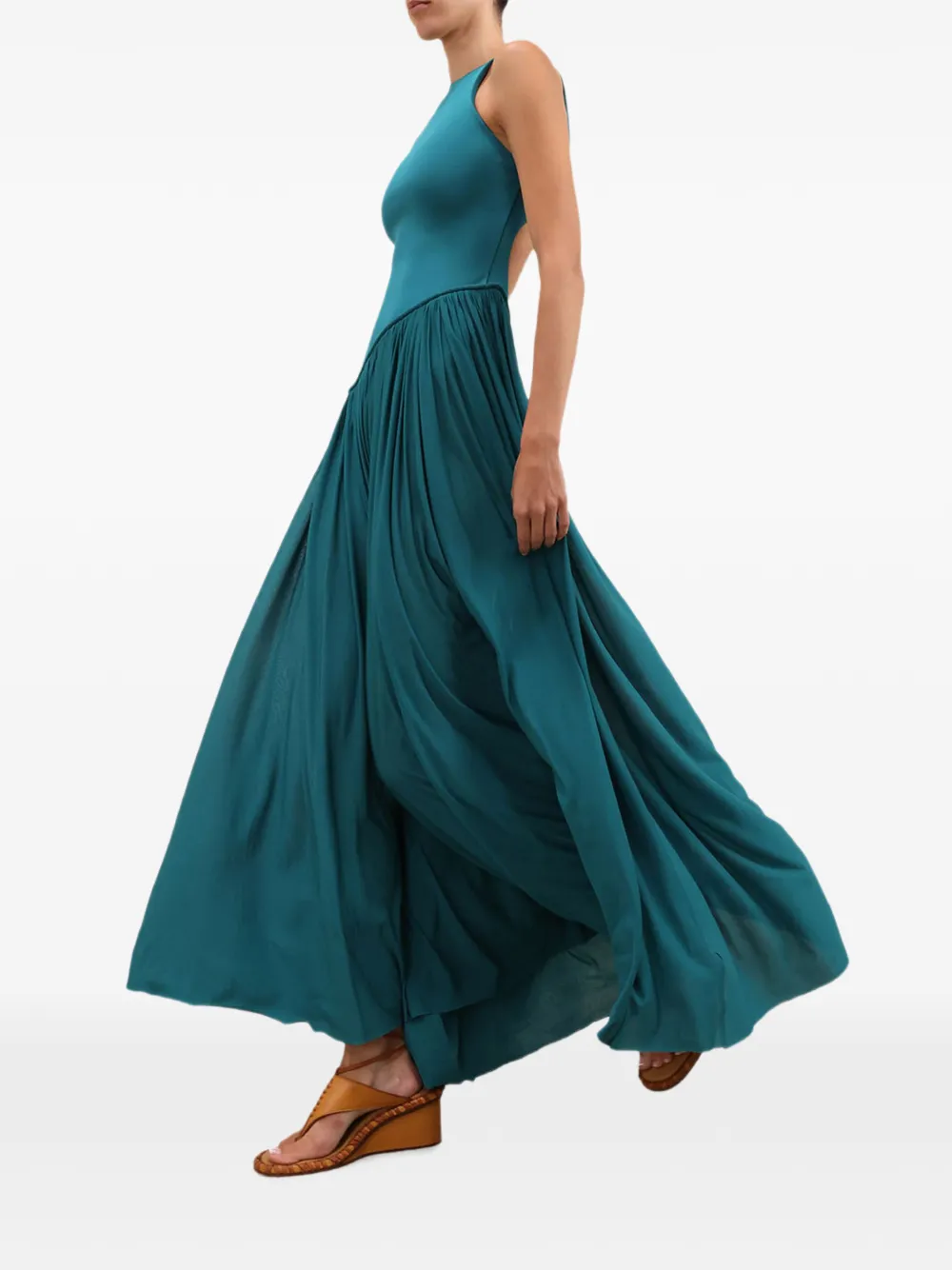 ZIMMERMANN Luna asymmetrische jurk met plooien Blauw