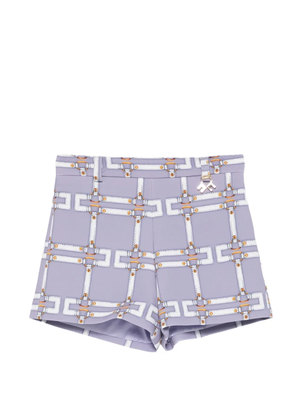 Elisabetta Franchi Kids chain-print shorts - Viola