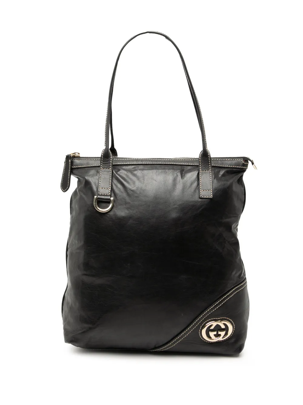 Gucci Pre-Owned 2000-2015 Leather Britt tote bag - Nero