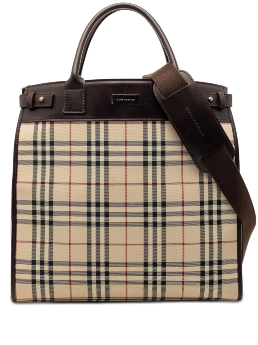 Burberry Pre-Owned 2000-2017 House Check Canvas Convertible Tote satchel - Toni neutri