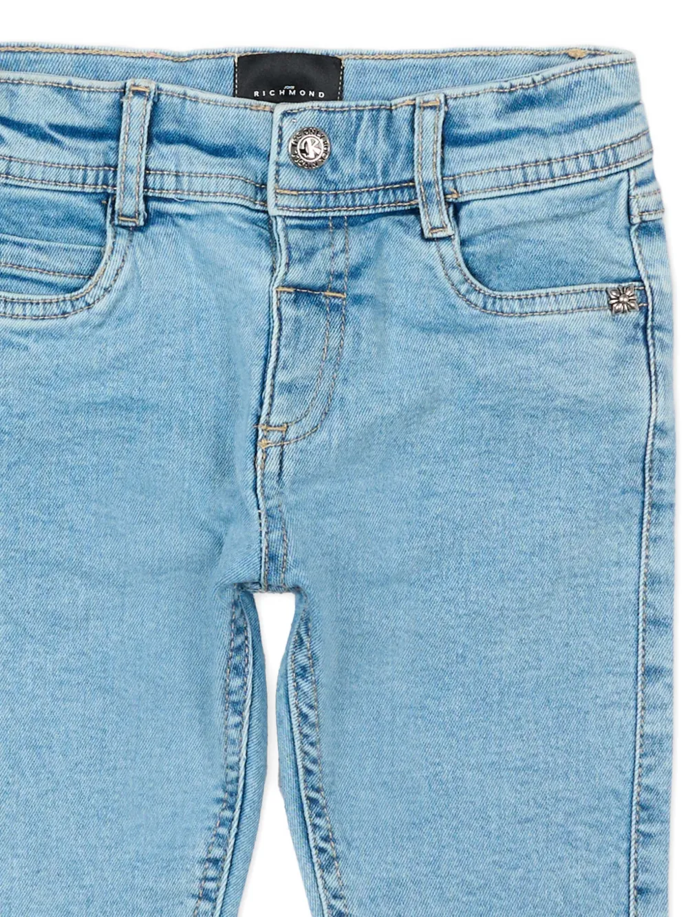 John Richmond Junior Jeans met logopatch Blauw