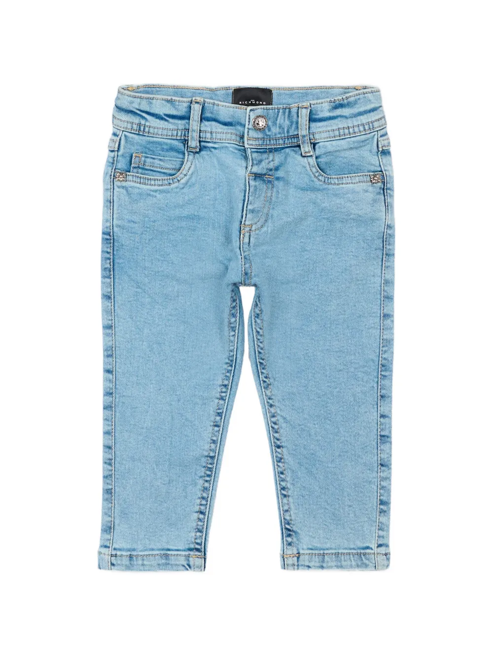 John Richmond Junior logo-patch jeans - Blu