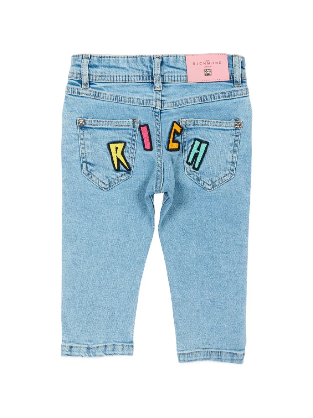 John Richmond Junior Jeans met logopatch Blauw