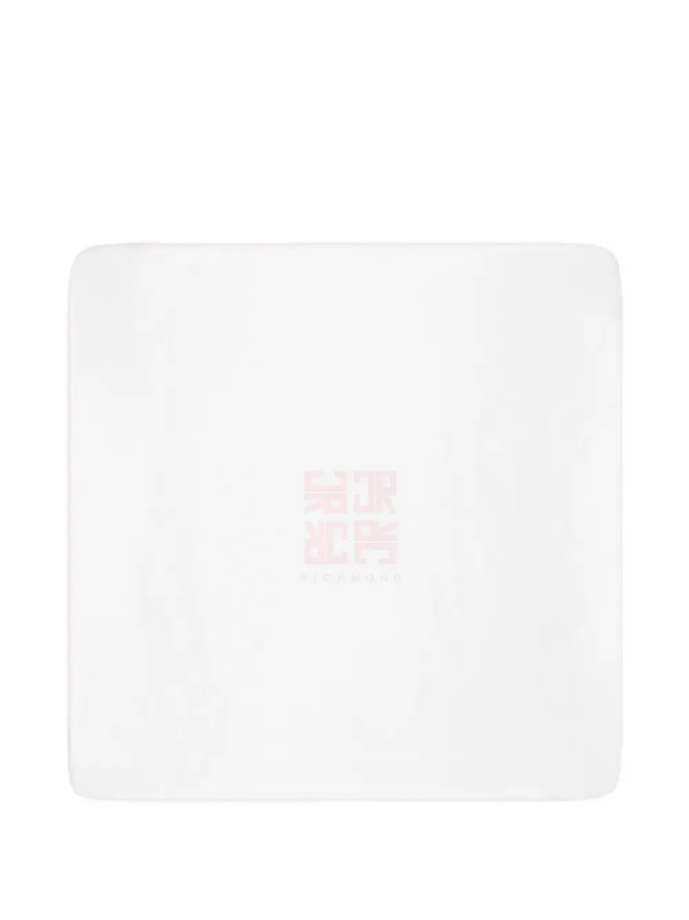 John Richmond Junior logo-print piped-trim blanket - Bianco