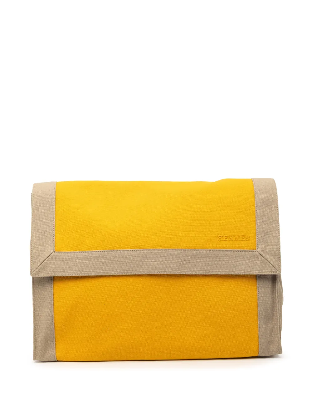 Hermès Pre-Owned 2010-2026 Bicolor Canvas Tapis de Selle clutch bag - Giallo