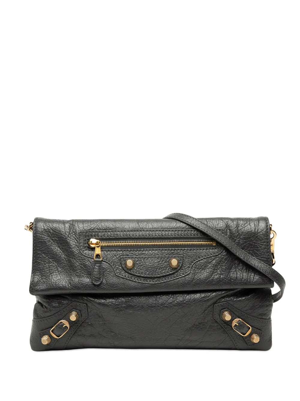 Balenciaga Pre-Owned 2000-2025 Lambskin Motocross Giant 12 Envelope Clutch With Strap crossbody bag - Grigio