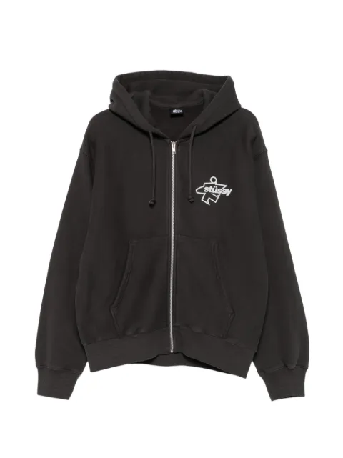 Stüssy Surf Size Gar. logo-print zip-up hoodie