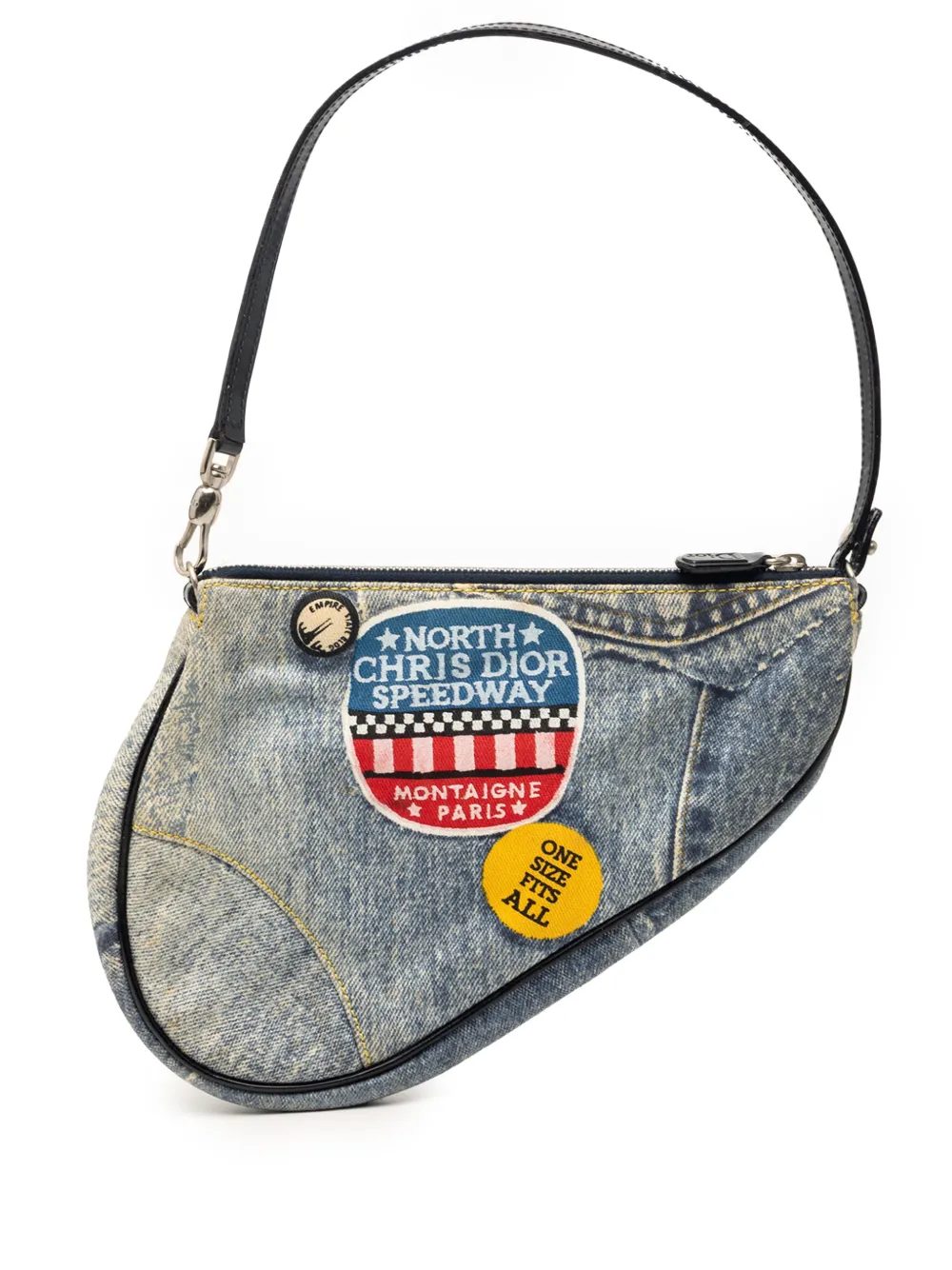 Christian Dior Pre-Owned 2001 mini Speedway Schultertasche aus Denim-Canvas mit Print - Blau