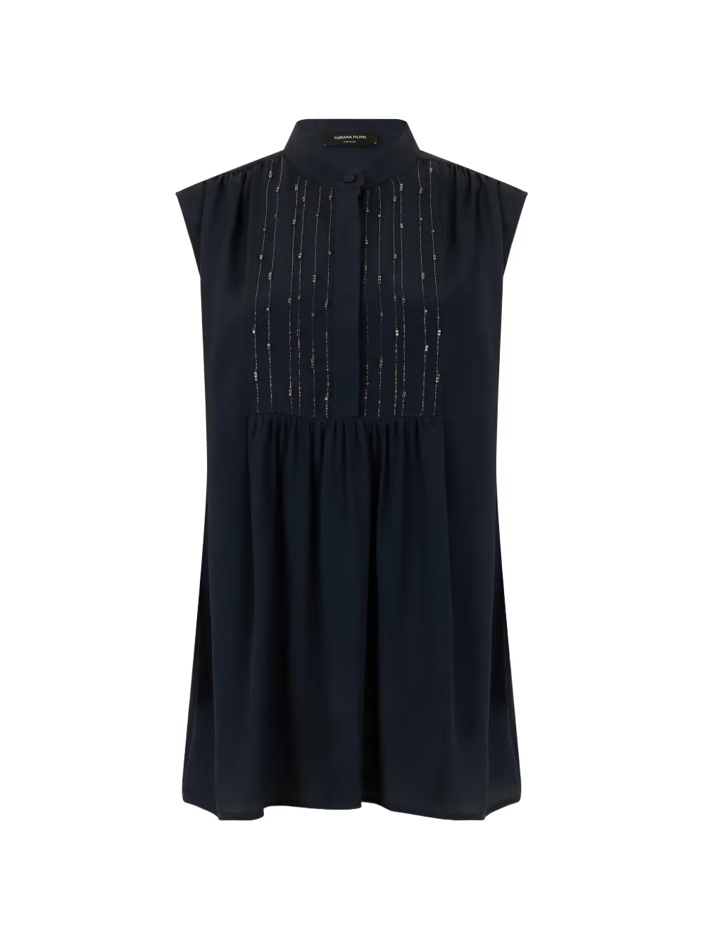 Fabiana Filippi bead-embellished pleated blouse - Blue