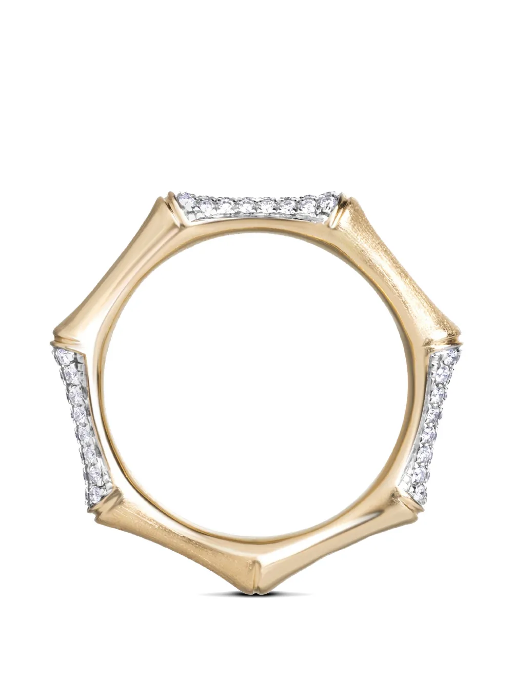 Rainbow K Bamboo Ring mit Diamant - Gold