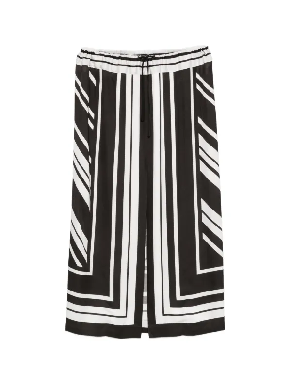 Brandon Maxwell Jameson Striped Maxi Skirt in Black